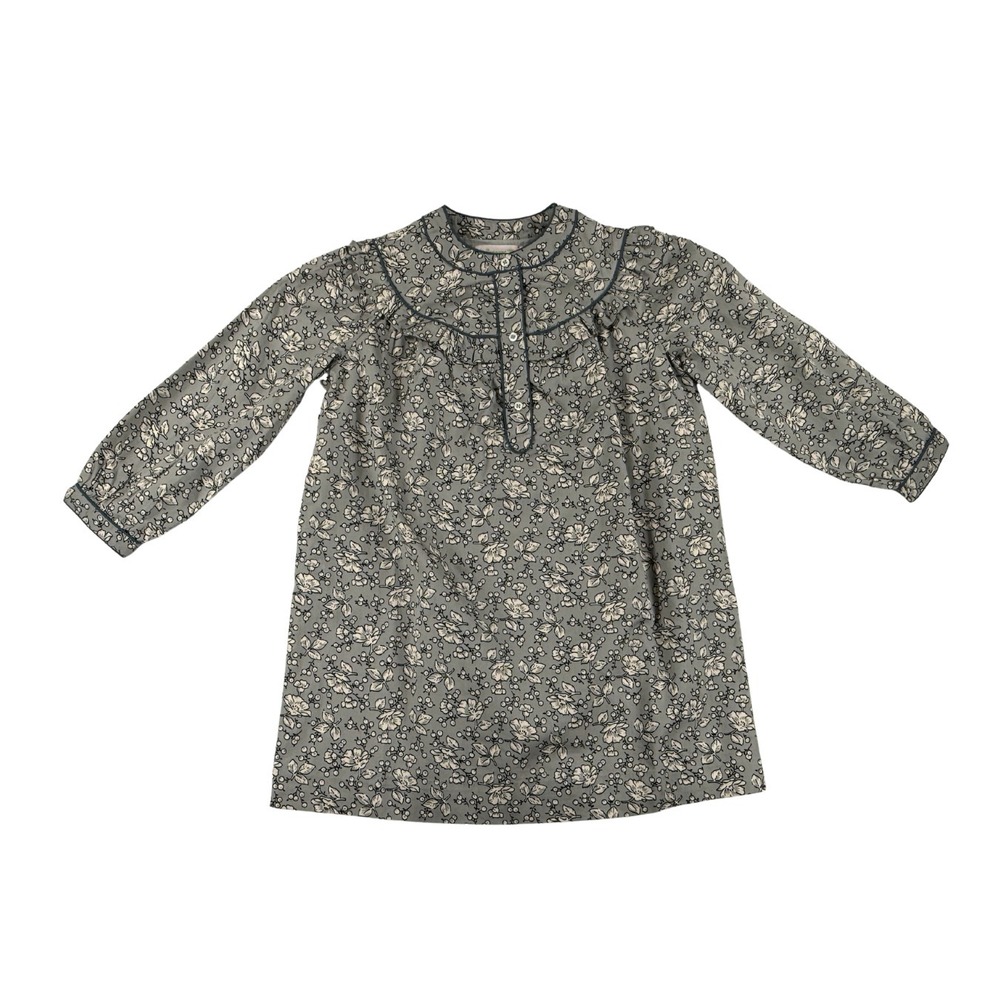NWT Bonpoint Girls 6A Jacinta Floral Print Dress Black Long Sleeve Cotton